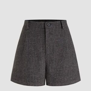 Cider WOOL-BLEND MID RISE HOUNDSTOOTH SHORTS SZ2-3 L